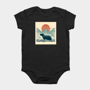 Capybara Sunset Baby Bodysuit